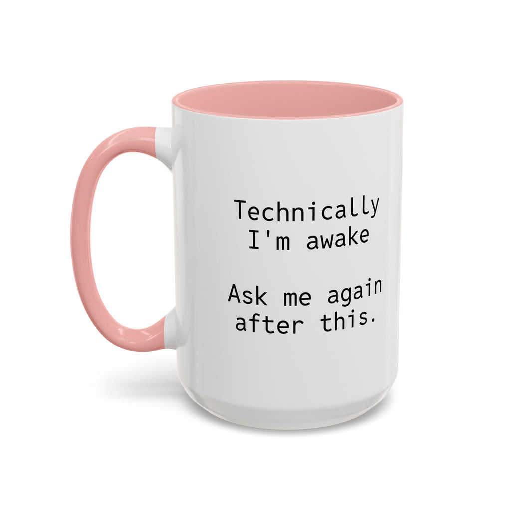 Side view of personalized mug showing C-handle